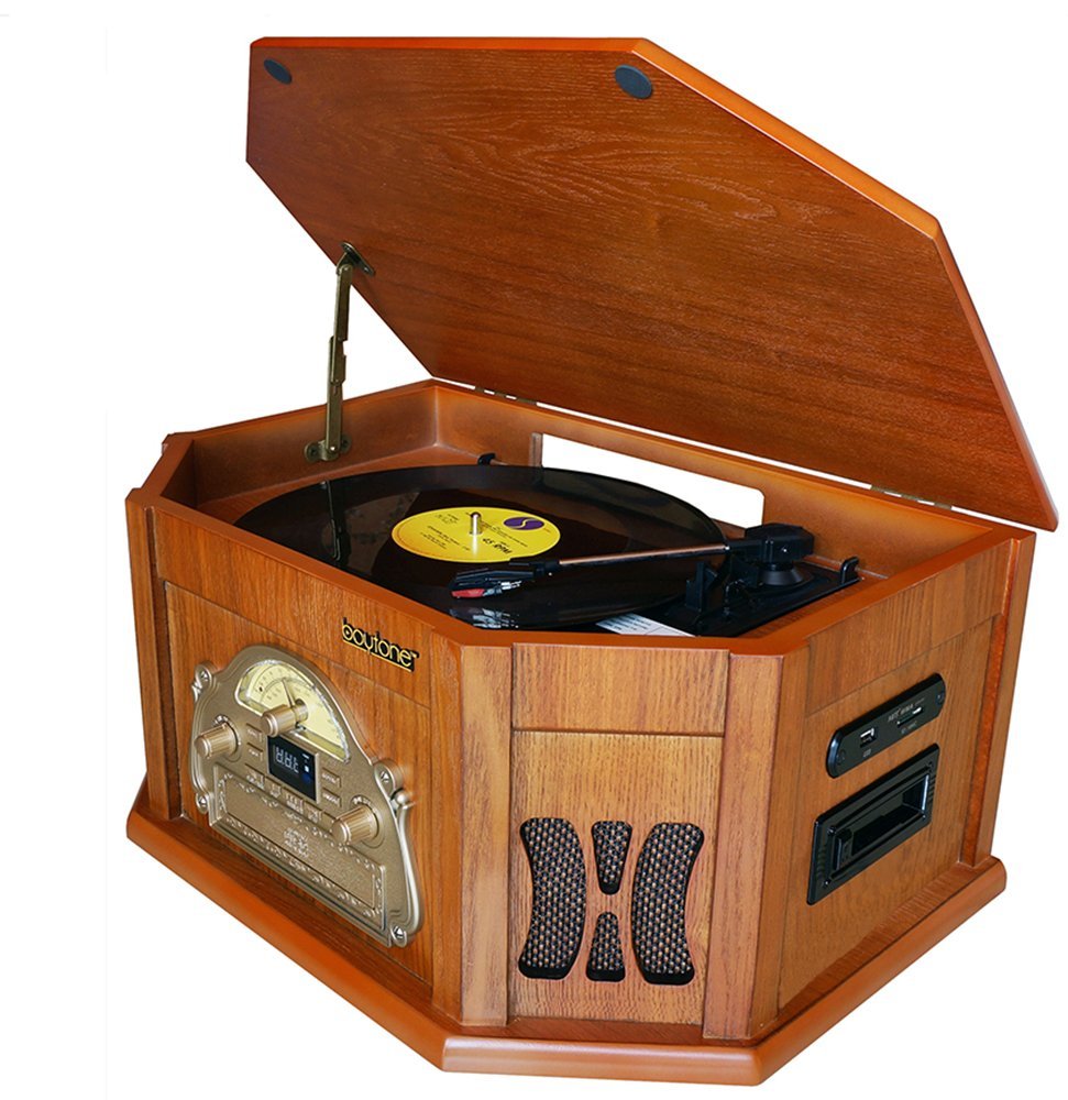 8-in-1 Boytone BT-25WB with Bluetooth Connection Natural wood Classic Turntable Ster 8-in-1 Boytone BT-25WB with Bluetooth Connection Natural wood Classic Turntable Ster