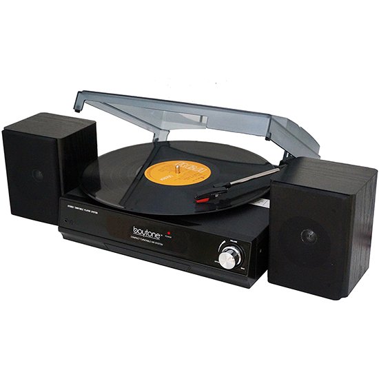 Boytone BT-14TBB-SP 3 Speed Stereo 33/45/78 RPM Turntable with 2 detachable Speakers Boytone BT-14TBB-SP 3 Speed Stereo 33/45/78 RPM Turntable with 2 detachable Speakers