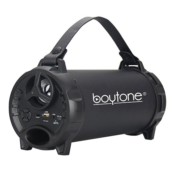 Boytone BT-40BK Portable Bluetooth Indoor/Outdoor Speaker 2.1 Hi-Fi Cylinder Loud Speaker with Built-in 2x3 Sub