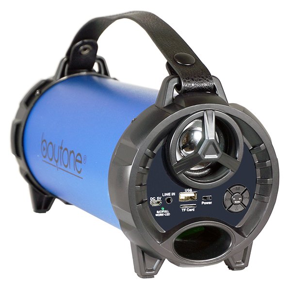 Boytone BT-40BL Portable Bluetooth Indoor/Outdoor Speaker 2.1 Hi-Fi Cylinder Loud Speaker with Built-in 2x3 Sub
