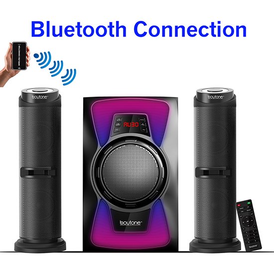 Boytone BT-424F, 2.1 Bluetooth Powerful Home Theater Speaker System, with FM Radio,