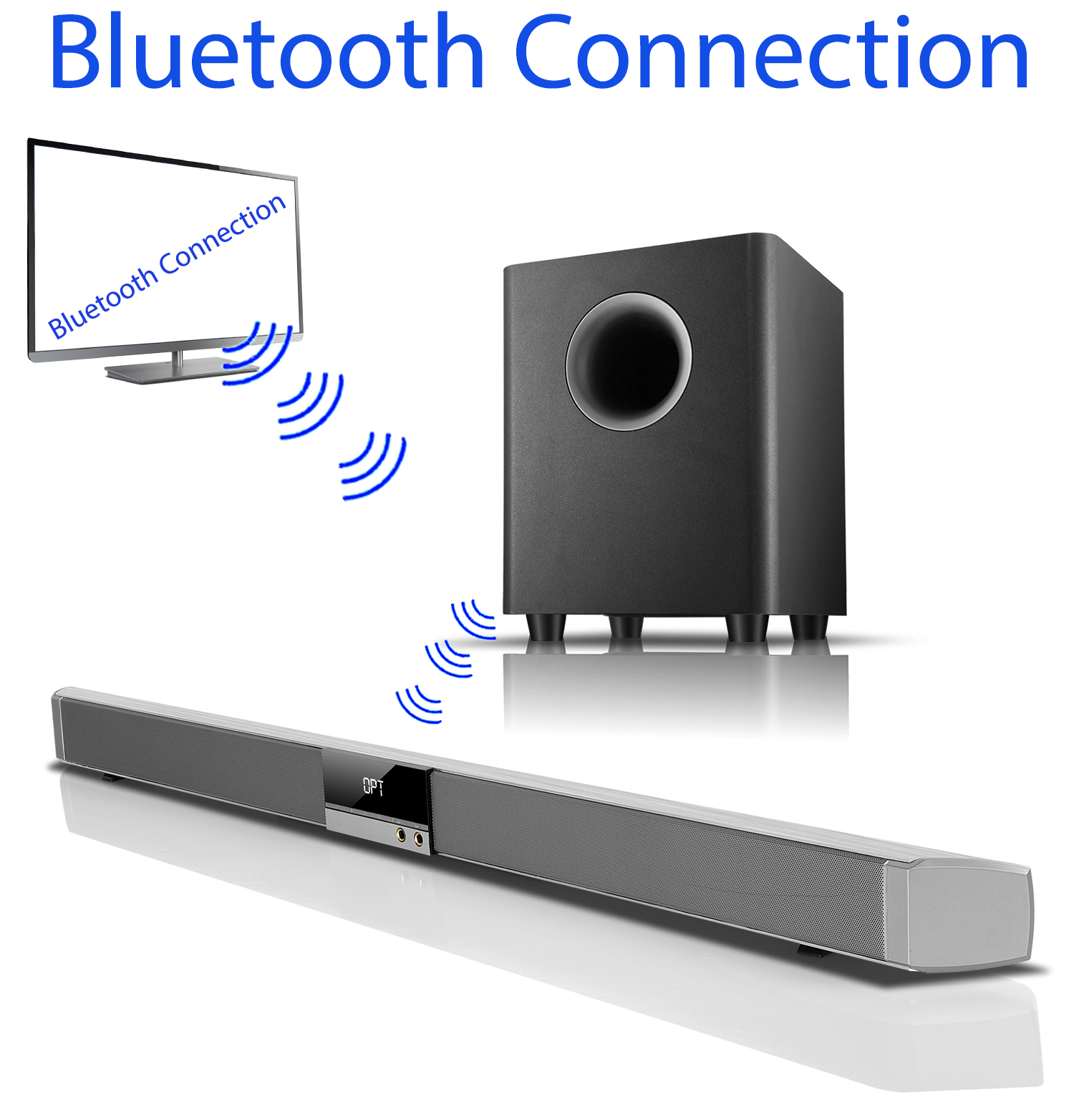 Boytone BT-888 Audio 39 inch 80W Bluetooth Sound Bar with Bluetooth Subwoofer Home T