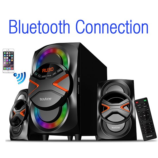 Boytone BT-326F, 2.1 Bluetooth Powerful Home Theater Speaker System, with FM Radio,