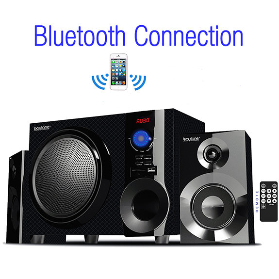 Boytone BT-210FD Wireless Bluetooth 30-Watt Speaker System with FM Radio