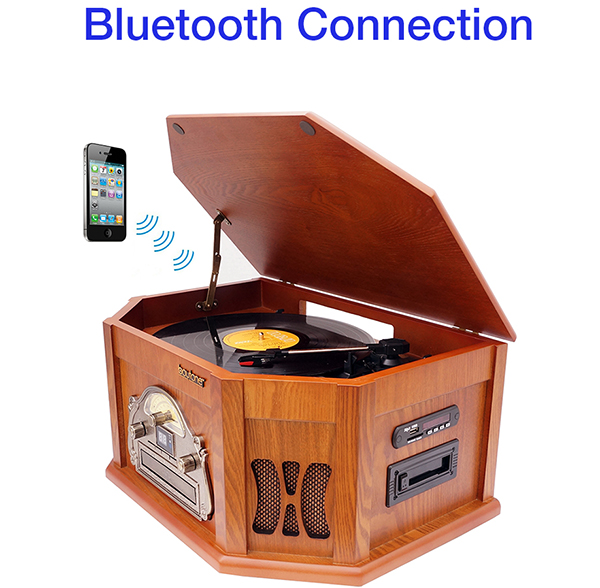 8-in-1 Boytone BT-25WB with Bluetooth Connection Natural wood Classic Turntable Ster 8-in-1 Boytone BT-25WB with Bluetooth Connection Natural wood Classic Turntable Ster