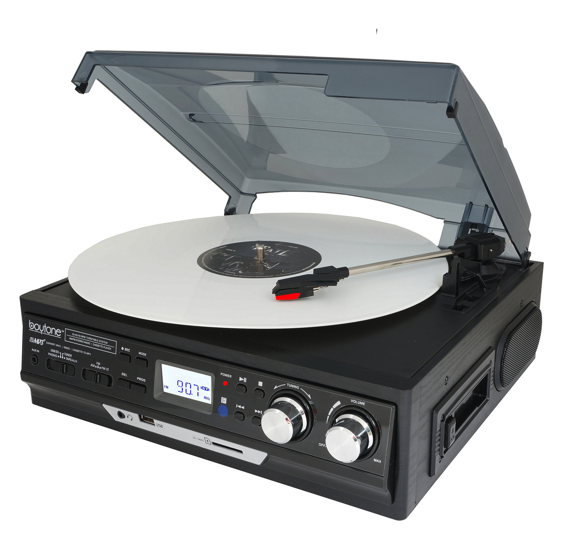 Boytone BT-37B-C Bluetooth 3-Speed Stereo Turntable, Wireless Connect to Devices spe