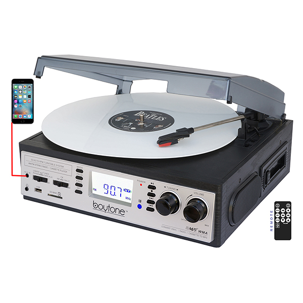 Boytone BT-19DJS-C 3-speed Turntable, 2 Built in Speakers Large Digital Display AM/F Boytone BT-19DJS-C 3-speed Turntable, 2 Built in Speakers Large Digital Display AM/F