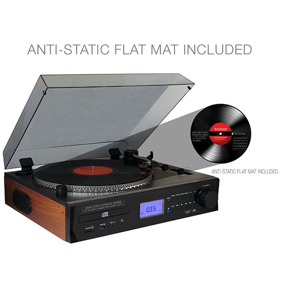 Boytone BT-11B Fully Automatic Large size Turntable, Bluetooth Wireless, 2 built in