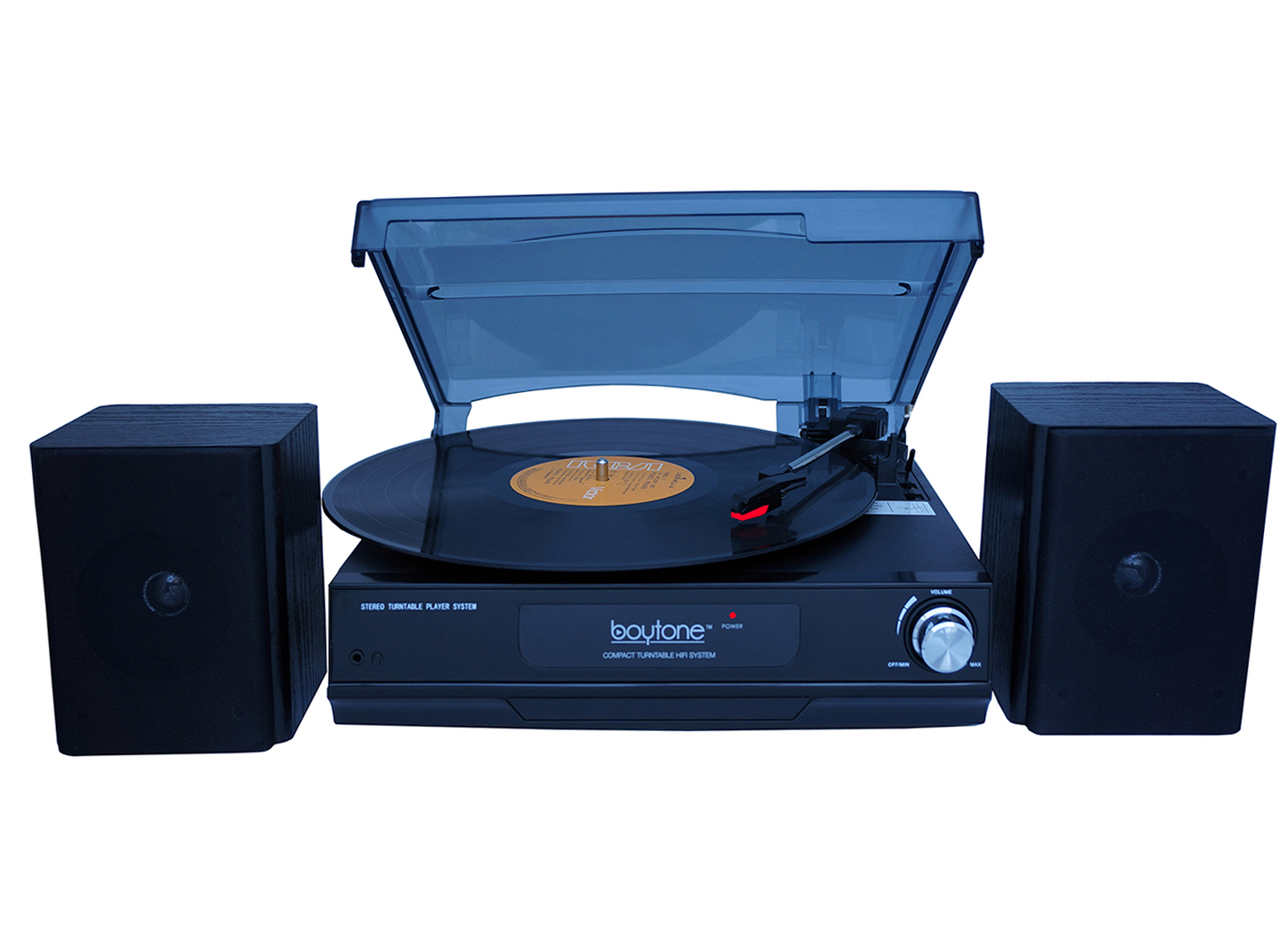 Boytone BT-14TBB-SP 3 Speed Stereo 33/45/78 RPM Turntable with 2 detachable Speakers