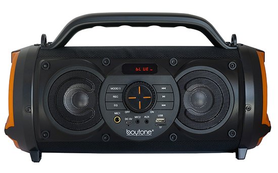 Boytone BT-18RG Portable Bluetooth Boombox Speaker, Indoor/Outdoor 2.1 Hi-Fi Cylinder Loud Sound Built-in 5\"