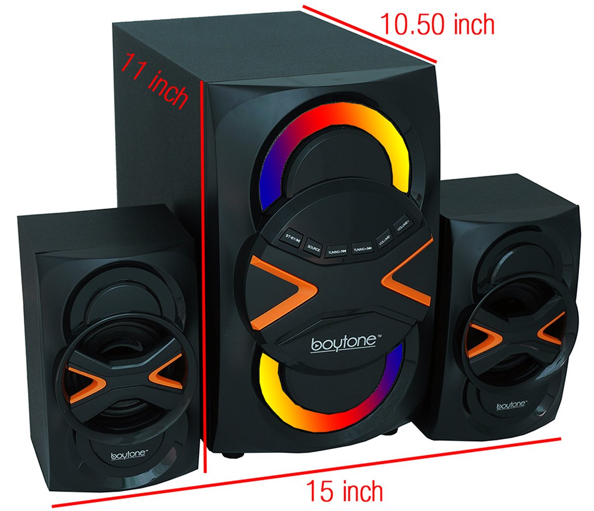 Boytone BT-626F, 2.1 Bluetooth Powerful Home Theater Speaker System, with FM Radio, SD Slot, USB Ports