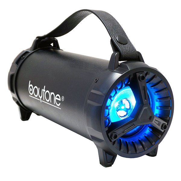 Boytone BT-40BK Portable Bluetooth Indoor/Outdoor Speaker 2.1 Hi-Fi Cylinder Loud Speaker with Built-in 2x3 Sub