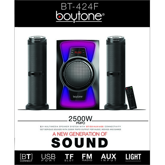 Boytone BT-424F, 2.1 Bluetooth Powerful Home Theater Speaker System, with FM Radio,