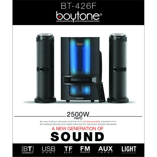 Boytone BT-426F, 2.1 Bluetooth Powerful Home Theater Speaker System, with FM Radio,