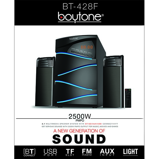 Boytone BT-428F, 2.1 Bluetooth Powerful Home Theater Speaker System, with FM Radio,