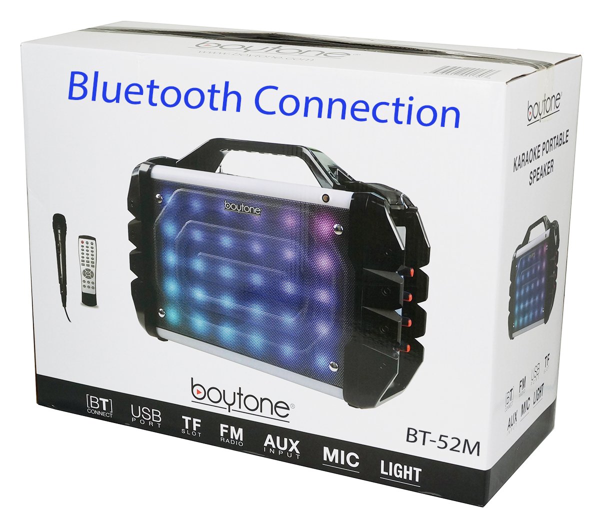 Boytone BT-52M Portable Audio karaoke Bluetooth PA Speaker System with Microphone, F