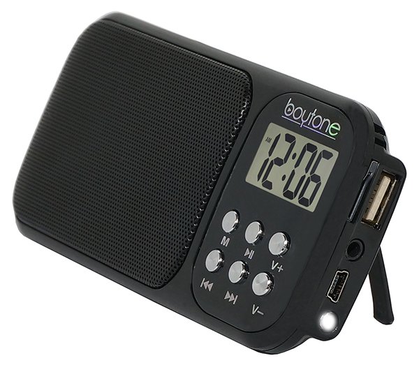 Boytone BT-92B Portable FM Transistor Clock Radio Alarm, Countdown timer, Built-in S