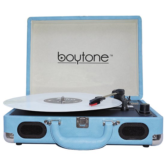 Boytone BT-101LB Bluetooth Turntable Briefcase Record player AC-DC, Built in Recharg