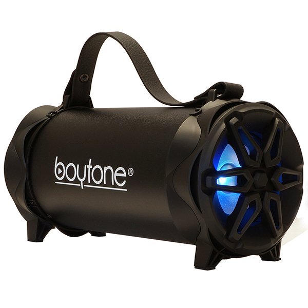 Boytone BT-42BK Portable Bluetooth Indoor/Outdoor 2.1 Hi-Fi Cylinder Loud Speaker with Built-in 4\" + 3