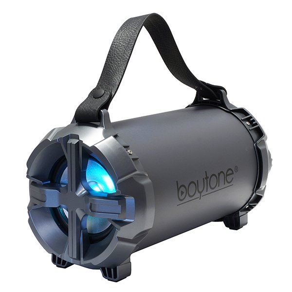 Boytone BT-44GR Portable Bluetooth Indoor/Outdoor 2.1 Hi-Fi Cylinder Loud Speaker Built-in 5" + 2